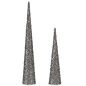 Set of Figures Cones Sequins Silver Plastic (4 Units)