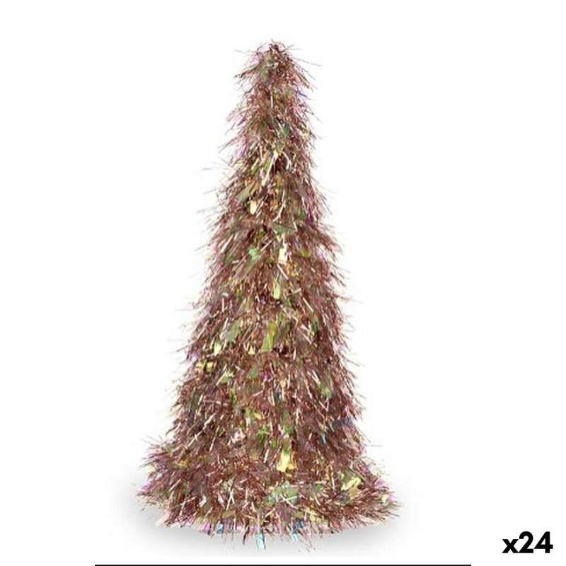 Statua Decorativa Albero di Natale Tinsel Rame Fucsia polipropilene PET 24 x 46 x 24 cm (24 Unità)