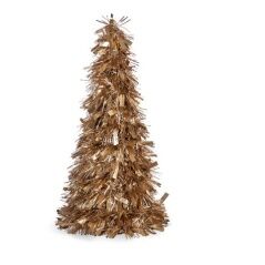 Statua Decorativa Albero di Natale Tinsel Dorato polipropilene PET 27 x 45,5 x 27 cm (12 Unità)