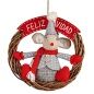 Decorazione Natalizia Ciondolo Mouse Rosso Grigio 33 x 12 x 33 cm (12 Unità)