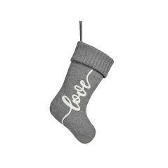 Christmas bauble Love Christmas Stocking Grey Cloth 28 x 4 x 46 cm (12 Units)