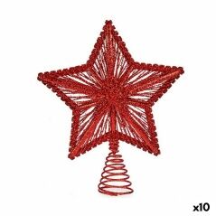 Stella di Natale Rosso Acciaio Plastica 20 x 5 x 25 cm (10 Unità)