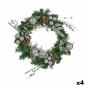 Advent wreathe Green Silver 60 x 13 x 60 cm (4 Units)