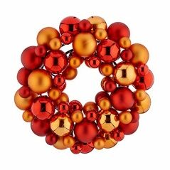 Advent wreathe Balls Red Orange PVC 35 x 10 x 35 cm (4 Units)