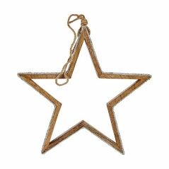 Christmas bauble Star Silver Jute Wood 31 x 5,5 x 60 cm (6 Units)