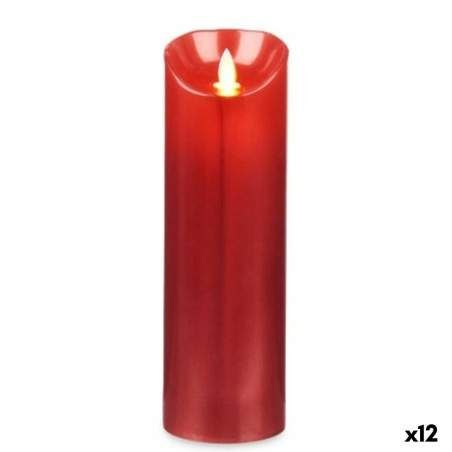 Candela LED Rosso 8 x 8 x 25 cm (12 Unità)