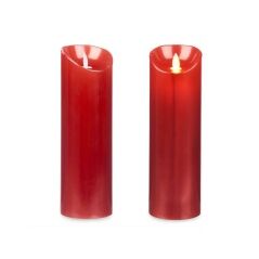 Candela LED Rosso 8 x 8 x 25 cm (12 Unità)