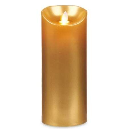 LED Candle Golden 8 x 8 x 20 cm (12 Units)