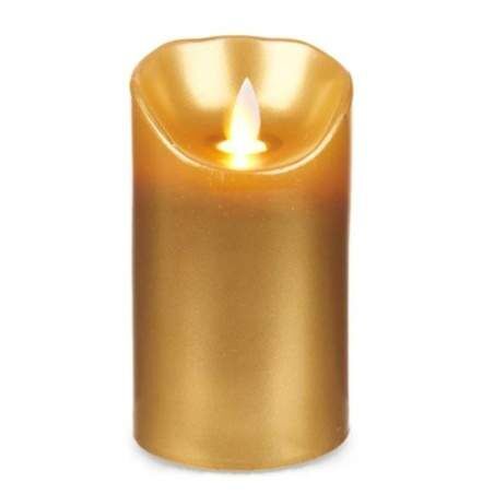 LED Candle Golden 8 x 8 x 15 cm (12 Units)