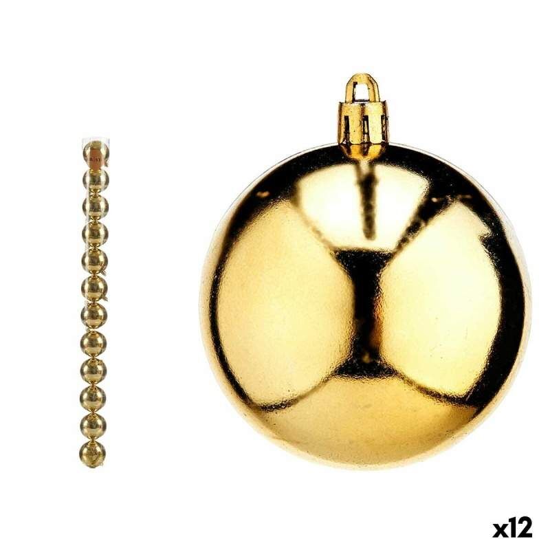 Set of Christmas balls Golden PVC Ø 7 cm (12 Units)