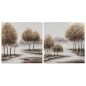 Quadro Home ESPRIT Alberi Cottage 80 x 3 x 80 cm (2 Unità)