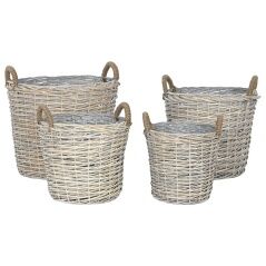 Log Stand Home ESPRIT wicker Rope 55 x 58 x 57 cm