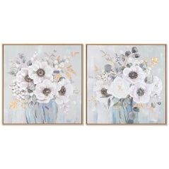 Quadro Home ESPRIT Shabby Chic Vaso 70 x 3,5 x 70 cm (2 Unità)