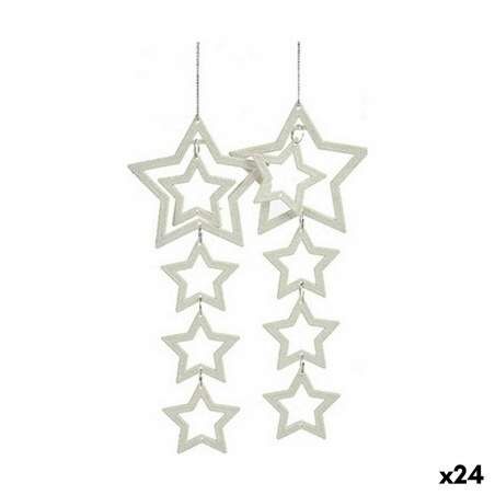 Christmas Decorations Set Stars White 19 x 0,2 x 23 cm (24 Units)