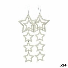 Christmas Decorations Set Stars Mother of pearl 19 x 0,2 x 23 cm (24 Units)