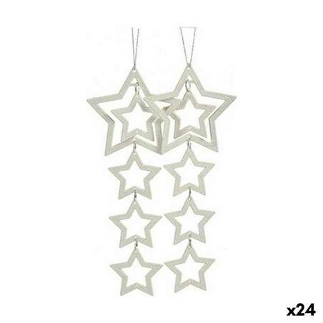 Christmas Decorations Set Stars Mother of pearl 19 x 0,2 x 23 cm (24 Units)