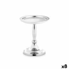 Candle Holder Silver Aluminium 10 x 12 x 10 cm (8 Units)