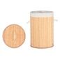 Laundry basket Natural Metal Bamboo MDF Wood 48 L 37 x 50 x 37 cm (4 Units)