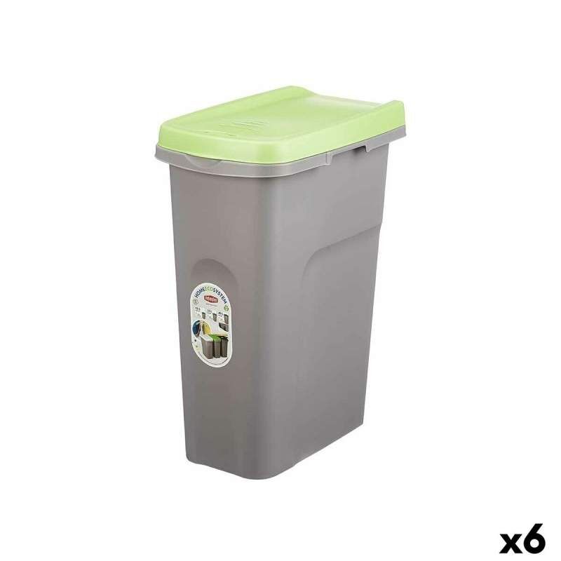 Rubbish bin Stefanplast Green Grey Plastic 25 L (6 Units)