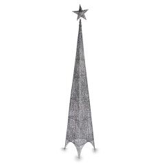 Albero di Natale Stella Torre Argentato Metallo Plastica 42 x 218 x 42 cm (3 Unità)