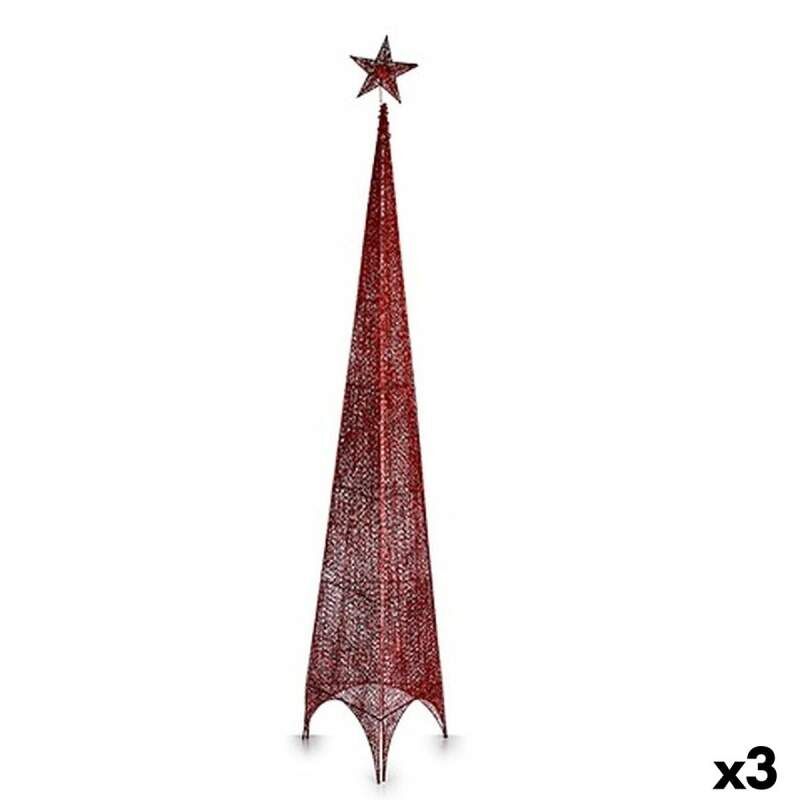 Albero di Natale Torre Rosso Metallo Plastica 42 x 218 x 42 cm (3 Unità)