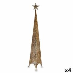 Albero di Natale Torre Stella Dorato Metallo Plastica 39 x 186 x 39 cm (4 Unità)