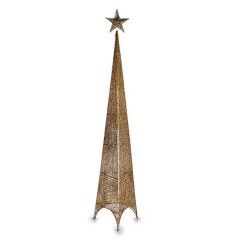 Christmas Tree Tower Star Golden Metal Plastic 39 x 186 x 39 cm (4 Units)