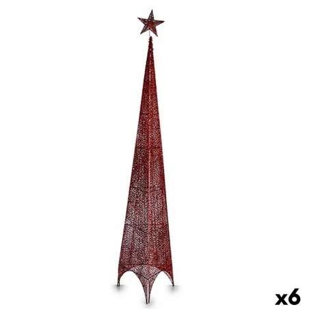 Albero di Natale Torre Stella Rosso Metallo Plastica 34 x 154 x 34 cm (6 Unità)