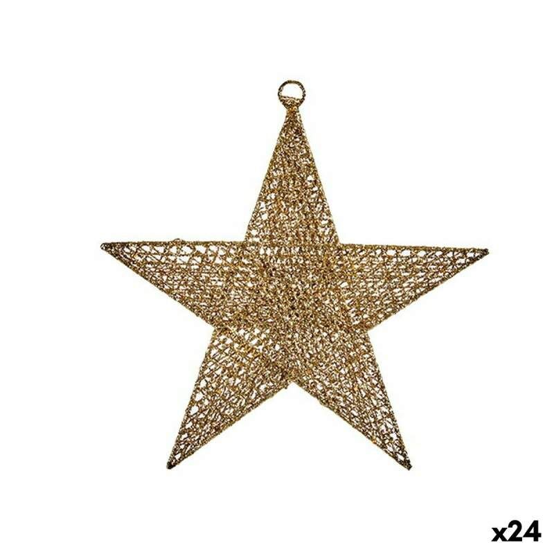 Christmas bauble Star Golden Metal 30 x 32 x 0,5 cm (24 Units)