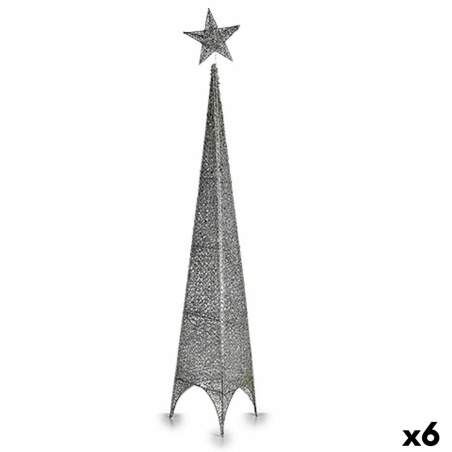 Albero di Natale Torre Stella Argentato Metallo Plastica 28 x 127 x 28 cm (6 Unità)