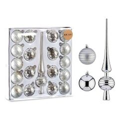 Christmas Decorations Set Silver PVC (4 Units)