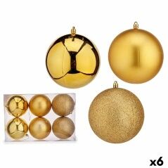 Set di palline di Natale Dorato PVC Ø 12 cm (6 Unità)