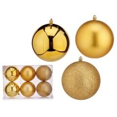 Set of Christmas balls Golden PVC Ø 12 cm (6 Units)