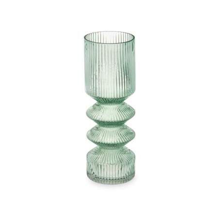 Vaso Righe Verde Cristallo 8 x 23 x 8 cm (8 Unità)