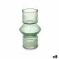 Vase Stripes Green Crystal 9,5 x 16,5 x 9,5 cm (8 Units)