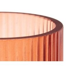 Vaso Righe Arancio Cristallo 9,5 x 16,5 x 9,5 cm (8 Unità)