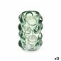 Candleholder Microbeads Green Crystal 8,4 x 12,5 x 8,4 cm (12 Units)