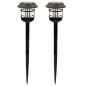 Set of solar garden lights Aktive 2 Pieces Stainless steel Plastic 13 x 55 x 13 cm (4 Units)