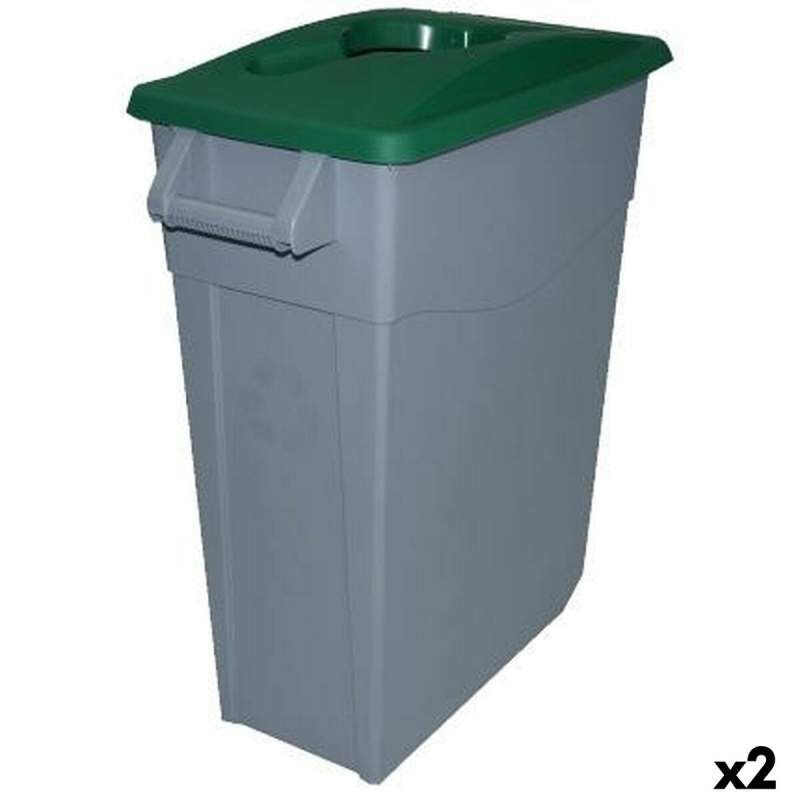 Recycling Waste Bin Denox 65 L Green (2 Units)