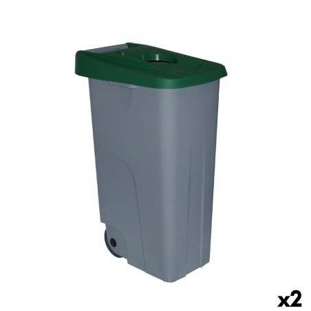 Dustbin with Wheels Denox 85 L Green 58 x 41 x 76 cm