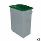 Recycling Waste Bin Denox 65 L Green (2 Units)