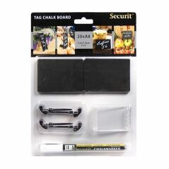 Lavagna Securit Con supporto Set 5,2 x 7,4 cm 20 Unità Nero