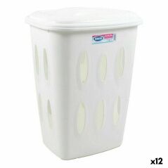 Cesto per i Panni Sporchi Tontarelli Laundry Con coperchio 45 L Bianco 41 x 33,2 x 54,5 cm (12 Unità)