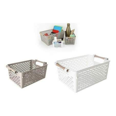 Multi-purpose basket Confortime Wood 26 x 18,5 x 12 cm (24 Units)