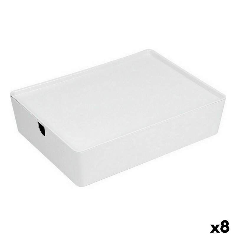 Scatola per Sistemare Impilabile Confortime Con coperchio 35 x 26 x 8,5 cm (8 Unità)