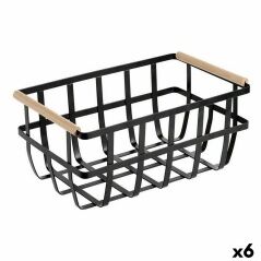 Multi-purpose basket Confortime Black 36 x 22 x 15,5 cm (6 Units)