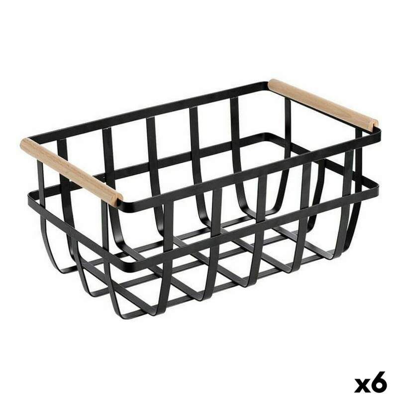 Cestino Multiuso Confortime Nero 36 x 22 x 15,5 cm (6 Unità)