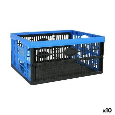 Folding Box with Handles Tontarelli Voilà Blue 47,5 x 35 x 23,6 cm (10 Units)