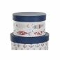 Set di Scatole per Sistemare Impilabili DKD Home Decor Marino Righe Bianco Blu Marino Cartone (37,5 x 37,5 x 18 cm)