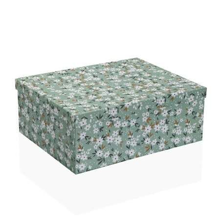 Set di Scatole per Sistemare Impilabili Versa Fiori Cartone 15 Pezzi 35 x 16,5 x 43 cm